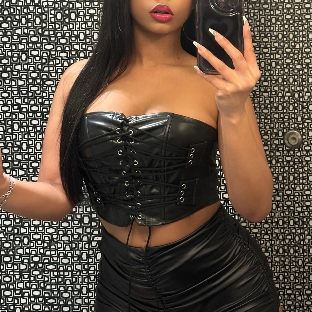 Faux Leather Corset Top